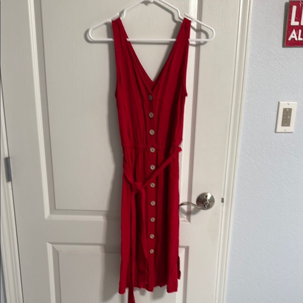 Like New! Super Cute Red Button-Down Dress - Small